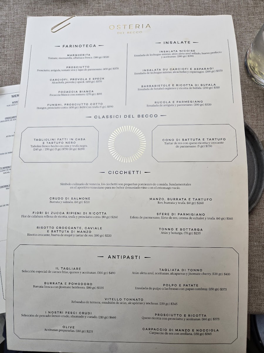 Osteria del Becco Menu - Image 3